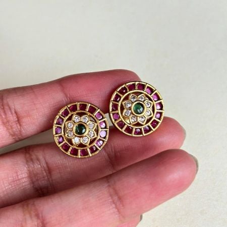 Handmade Brass Ruby Stone Armlet Bajuband Jewellery Set